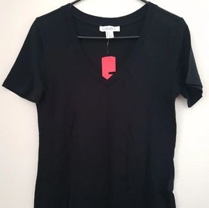 Forever21 Black V-Neck T-Shirt